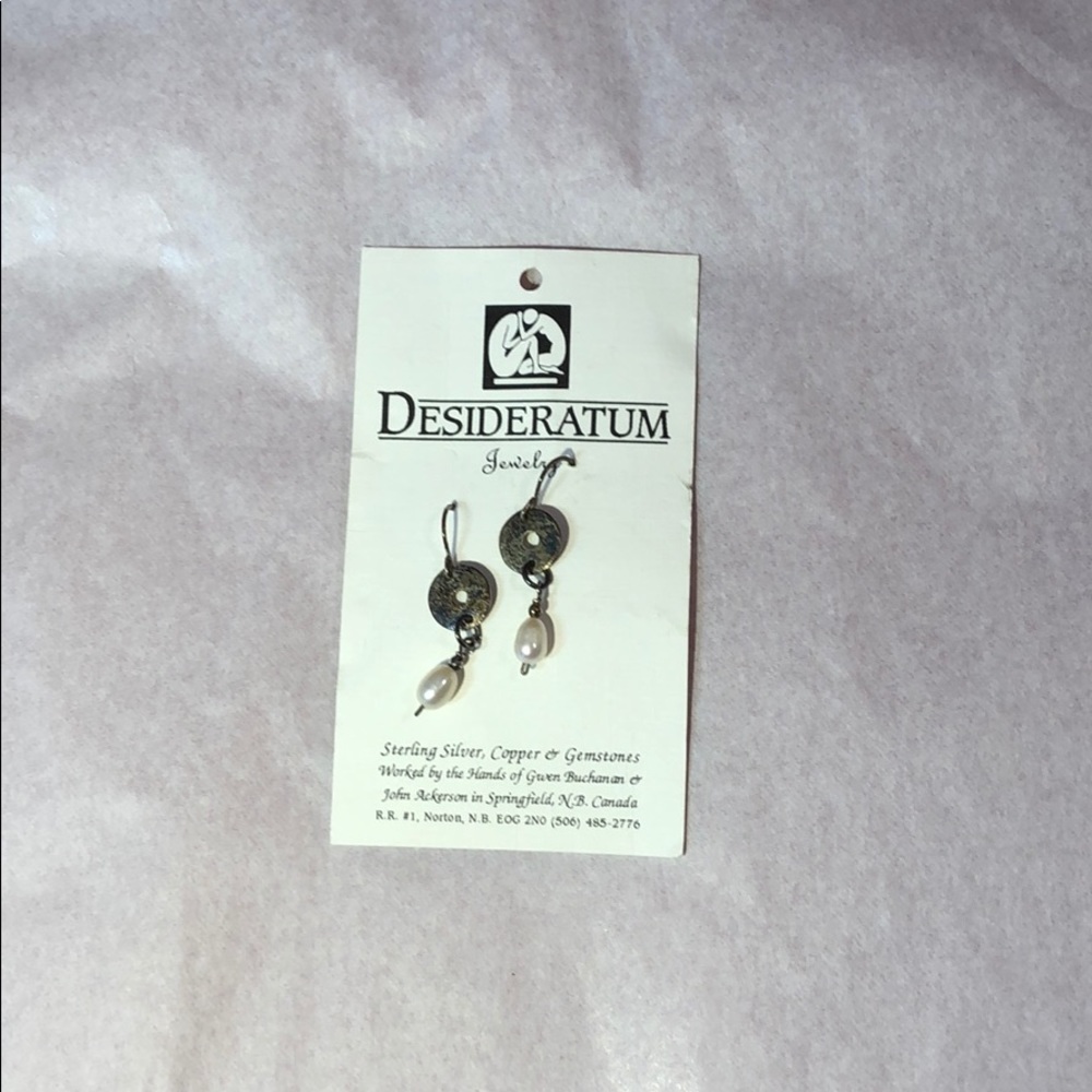 Desideratum Sterling Silver Pearl Pierced Earrings